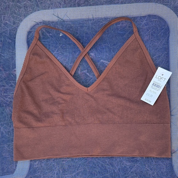LOFT Chestnut Ribbed Bralette - Picture 1 of 3